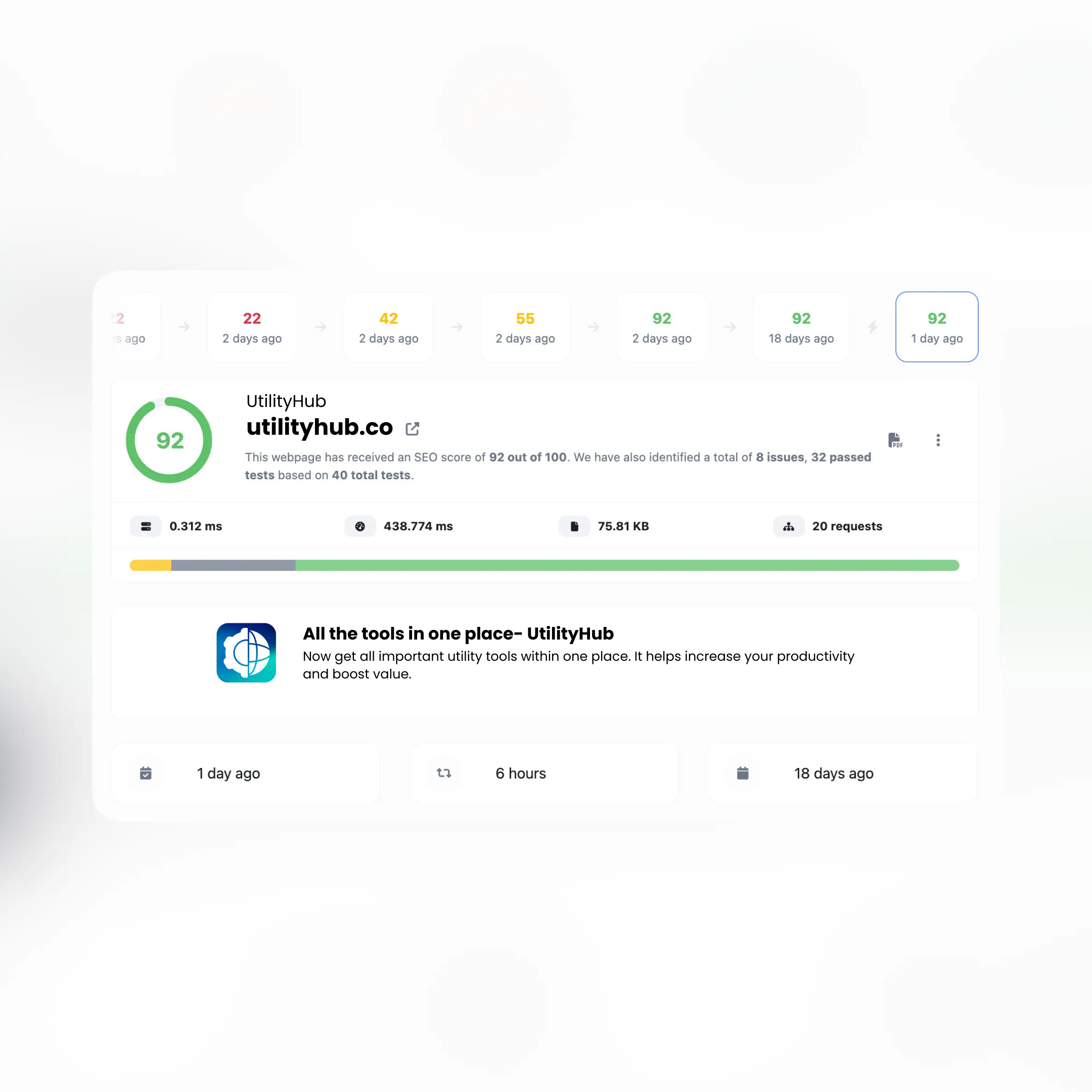 Screenshot of the app audit history tracking feature
